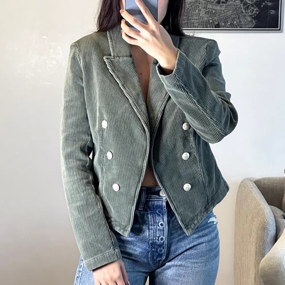 L'AGENCE Jackets & Blazers - l’agence wayne corduroy green jacket size M cotton